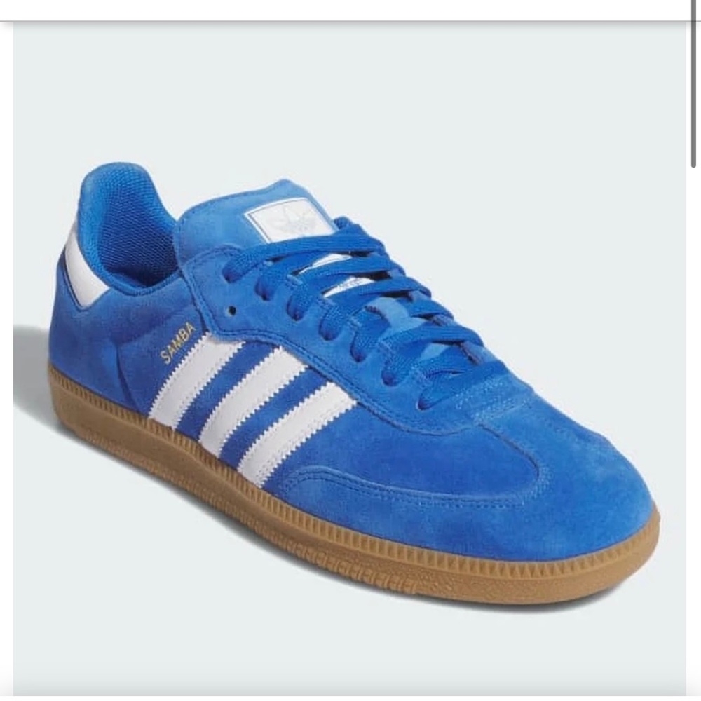 Adidas Samba Blue and White Sneakers with Classic Stripes